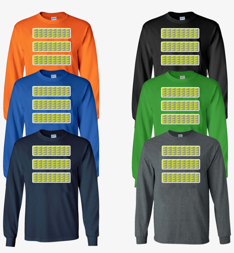 Long Sleeve T-shirt Safety Stripes Yellow / Grey Triangle - T-shirt, transparent png #3170196