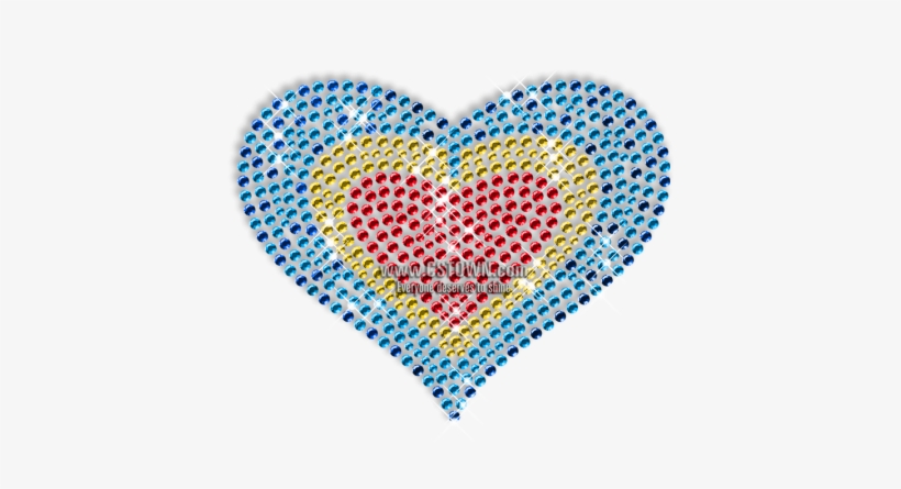 Glowing Heart Pattern Iron On Nailhead Transfer - Heart, transparent png #3170419