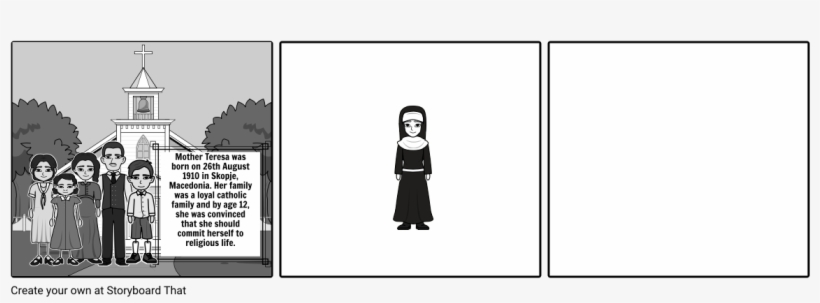 Mother Teresa - Cartoon, transparent png #3170497