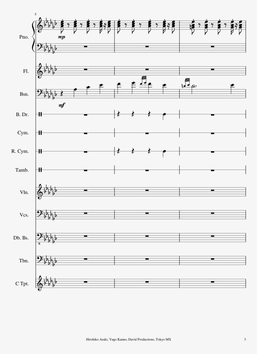 Yoshikage Kira's Theme Duwang Sheet Music Composed - Kira Yoshikage Theme Piano, transparent png #3170498