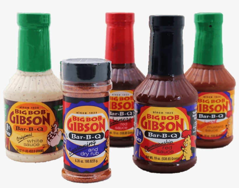 Big Bob Gibson Bar B Q Sauce & Rub Variety Set - Big Bob Gibson Bar-b-q White Sauce, Original - 16 Oz, transparent png #3171007