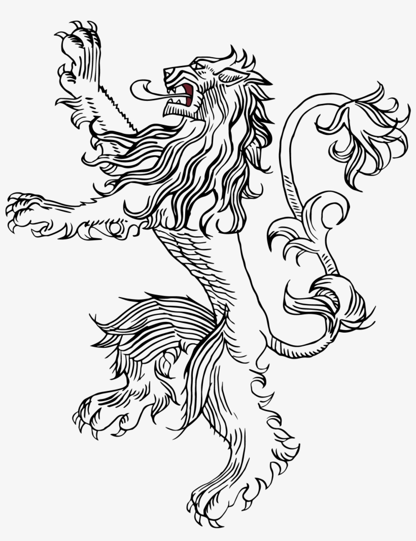 House Lannister Sigil Black And White - House Lannister Sigil Drawing, transparent png #3171283