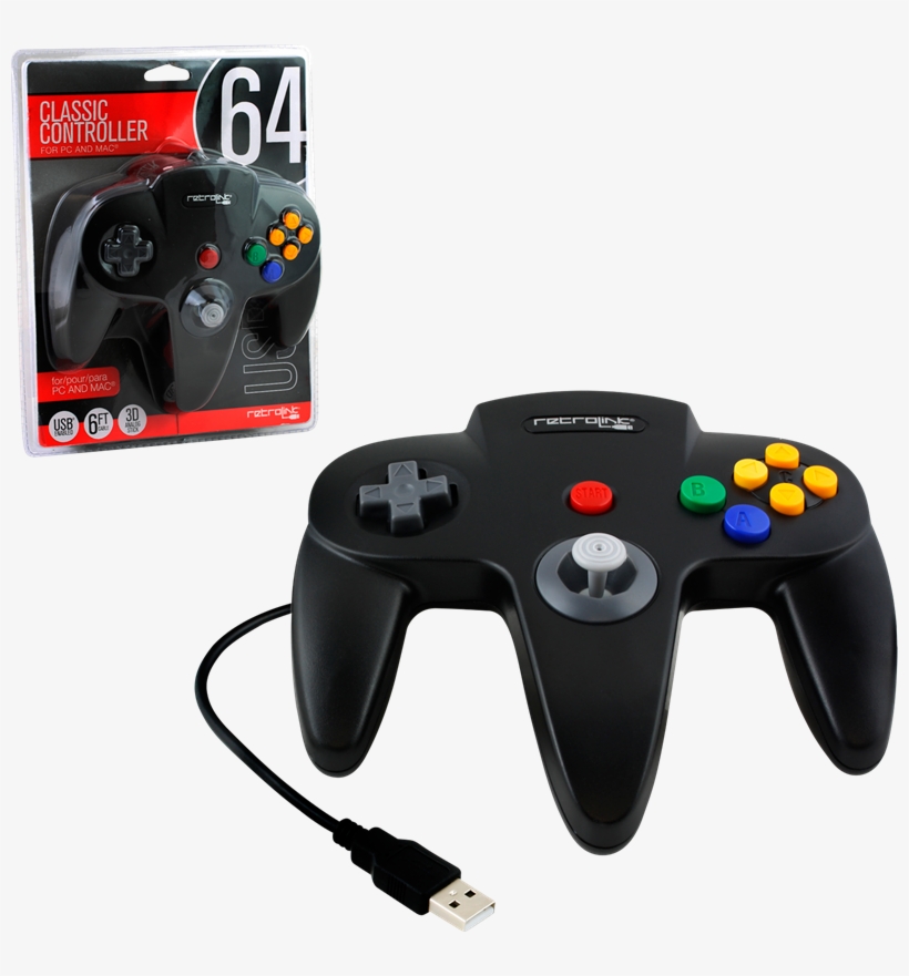 Klassisk Nintendo 64-kontroll Til Pc Og Mac - New Retrolink Nintendo 64 Classic Usb Enabled Wired, transparent png #3171982