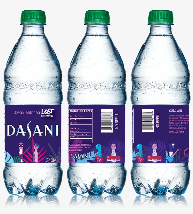 This Bottle Water With The Band Design Only Can Be - Dasani, transparent png #3172042