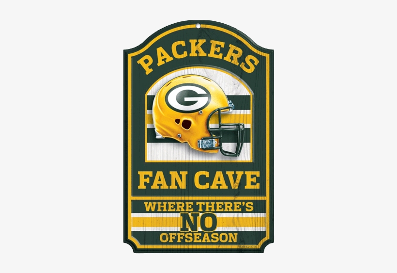 Green Bay Packer Fan Cave Wood Sign 2 Pc Min - Green Bay Packers Wood Sign - 11"x17" Fan Cave Design, transparent png #3172190