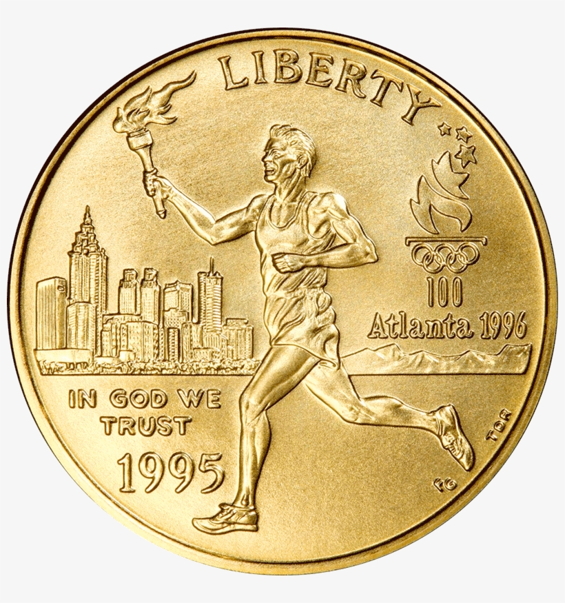 1995-w Olympic Torch Runner $5 Commemorative Gold ~ - $5 Commemorative Gold Coin, transparent png #3173191