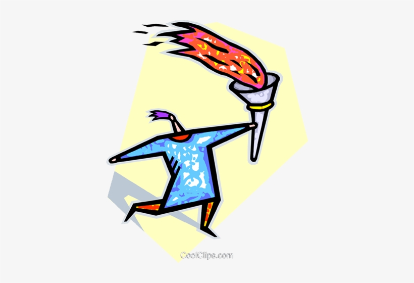 Olympic Torch Royalty Free Vector Clip Art Illustration - Olympic Flame, transparent png #3173397