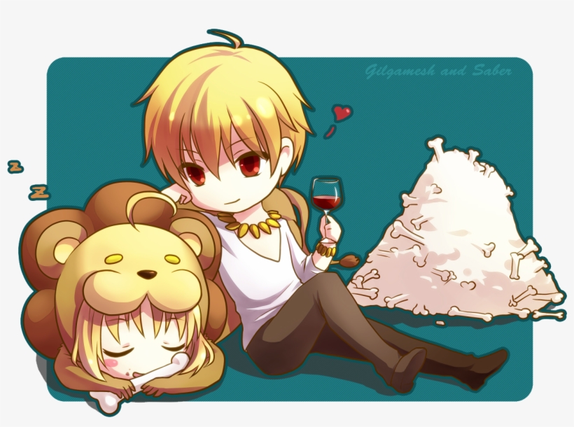I'd Say Elfen Lied - Fate Zero Saber X Gilgamesh, transparent png #3173710