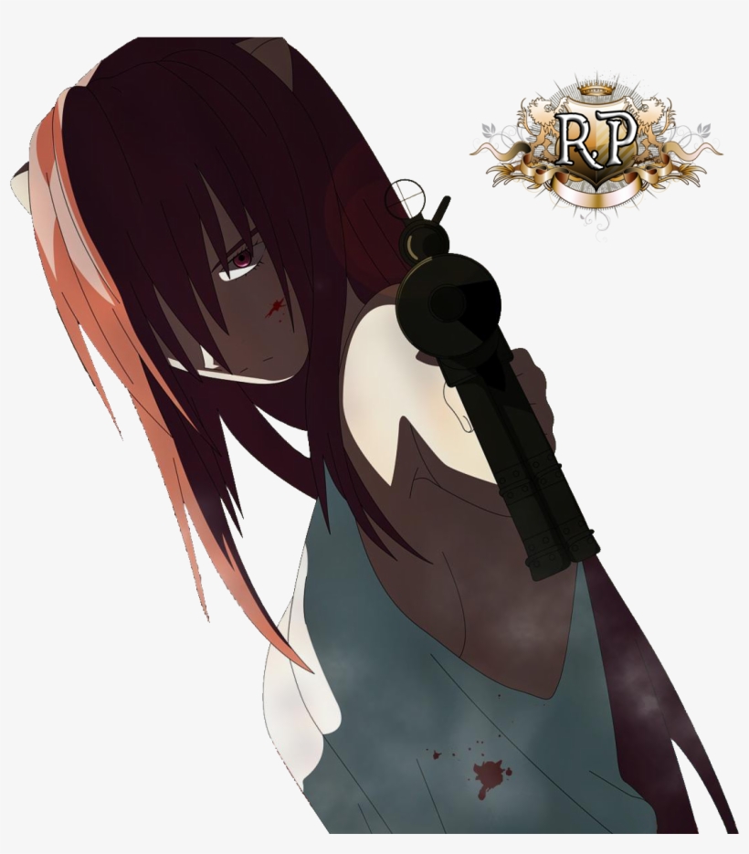 Elfen Lied Lucy Gun Anime Manga Art 32x24 Print Poster, transparent png #3173778