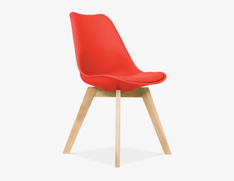 Red Dining Chairs - Dsw Scandinavian Design Chair With Cushion - Plastic, transparent png #3174042