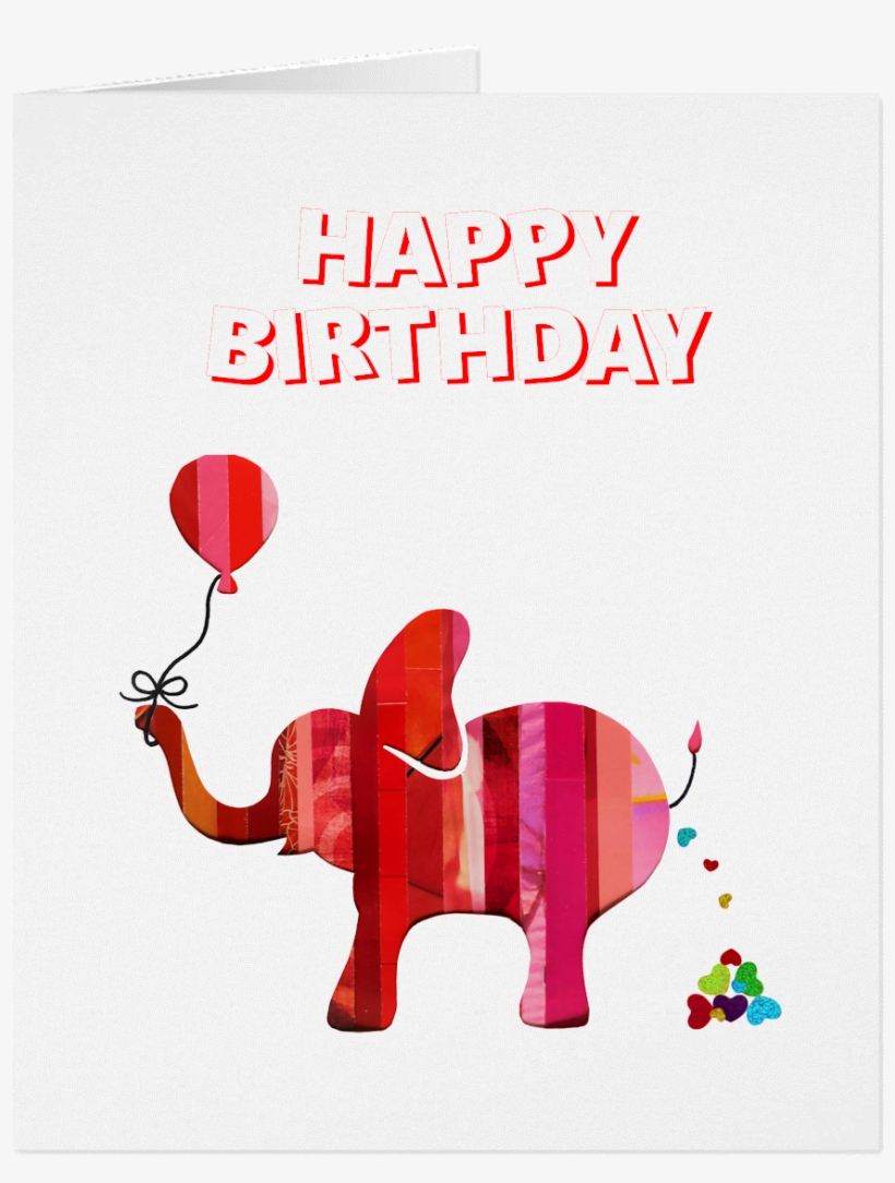 Gc002 Elephant Birthday Card - Elephant Birthday, transparent png #3175105
