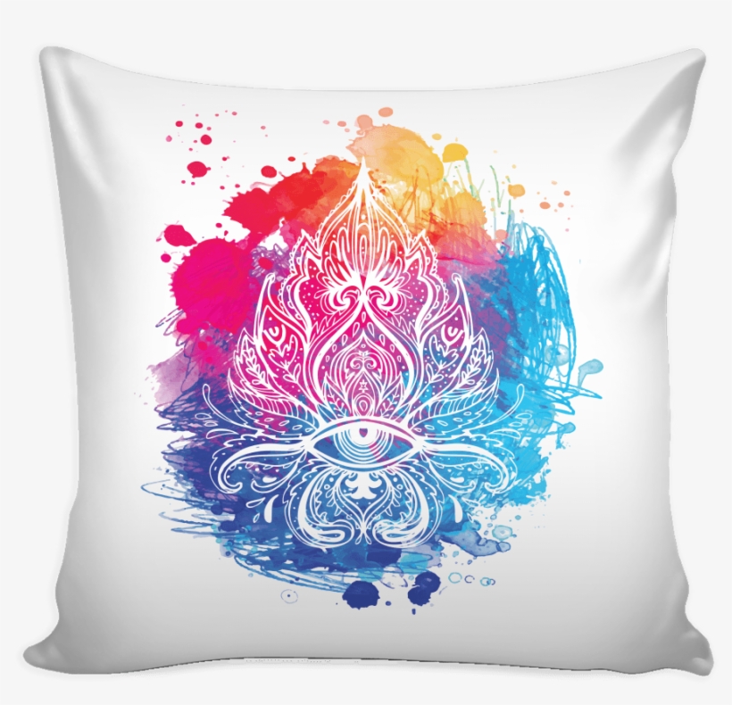 Lotus In All Seeing Eye Pillow Cover - Yoga On The Go (well Done), transparent png #3175153