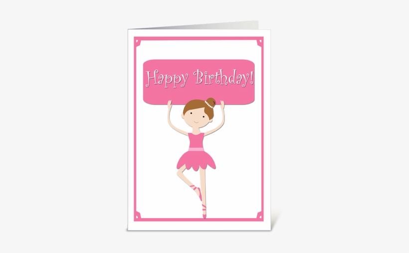Ballerina Birthday Cards Pink Ballerina Birthday Send - Happy Birthday Ballet Dancer, transparent png #3175395
