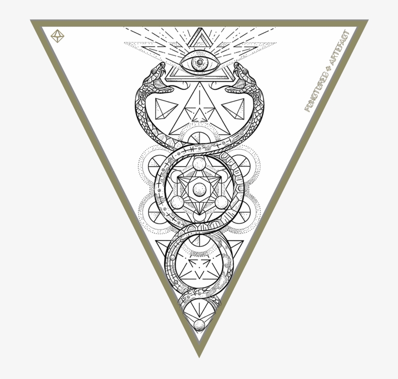 This Design Features A Caduceus, With Metatron's Cube - Staff Of Hermes, transparent png #3175503