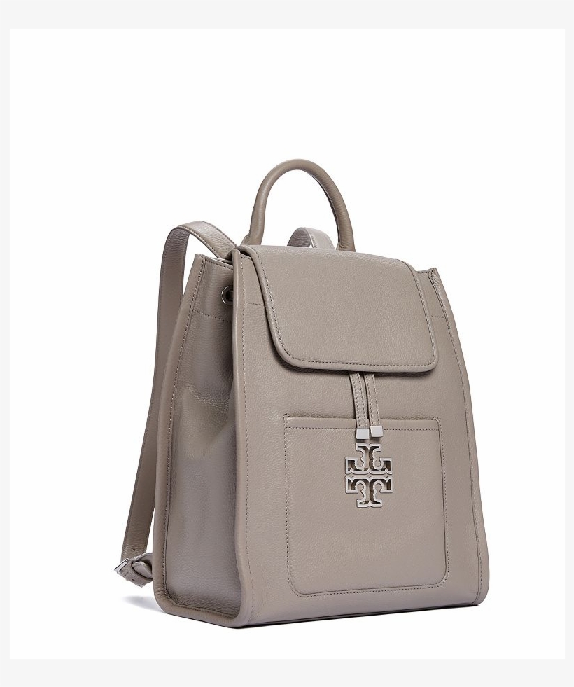 Britten Backpack - Tory Burch Britten Leather Backpack - French Grey, transparent png #3176378