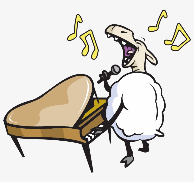 Lamb Clipart Mother - Sheep Playing Piano, transparent png #3176763