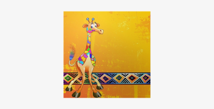 Giraffa Fantasia Colori D'africa-africa Colors Giraffe - Northern Giraffe, transparent png #3176871