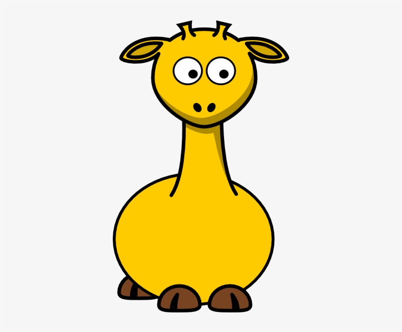 Giraffe Right Clip Art - Cartoon Giraffe With No Spots, transparent png #3176901