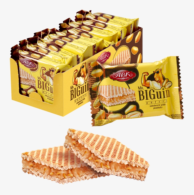 Biguin Wafers With Peanuts Box - Wafer, transparent png #3177282