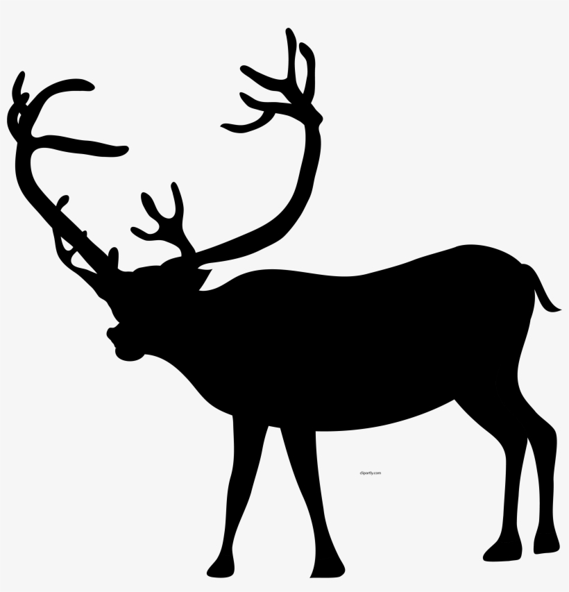 Christmas Black Color Deer Clipart Png - Encapsulated Postscript, transparent png #3177401