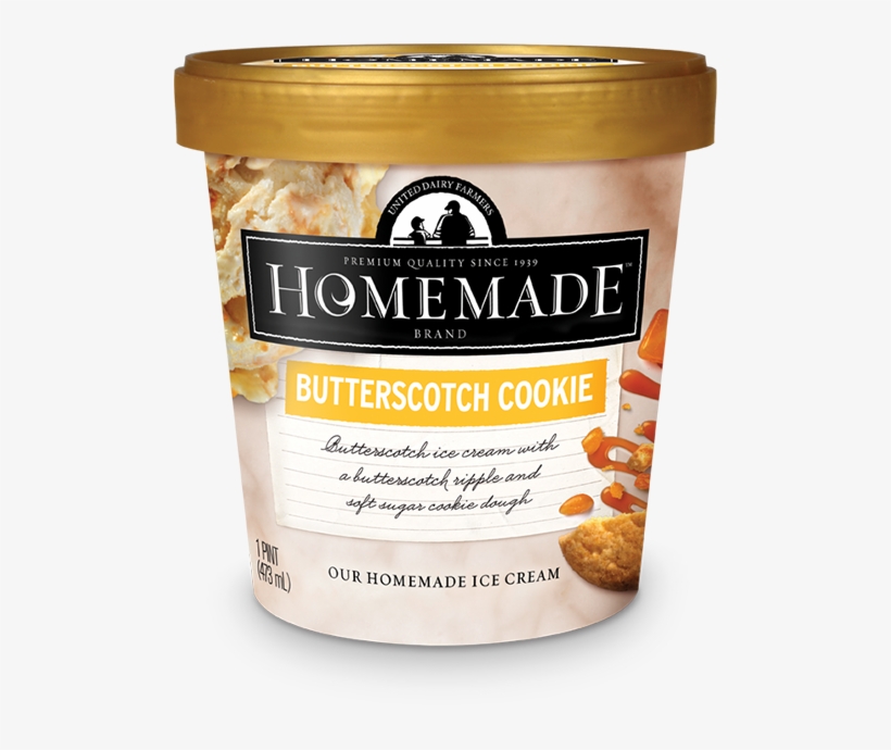 Homemade Brand Butterscotch Cookie Ice Cream Pint - Homemade Cookie Dough Ice Cream Brand, transparent png #3177674