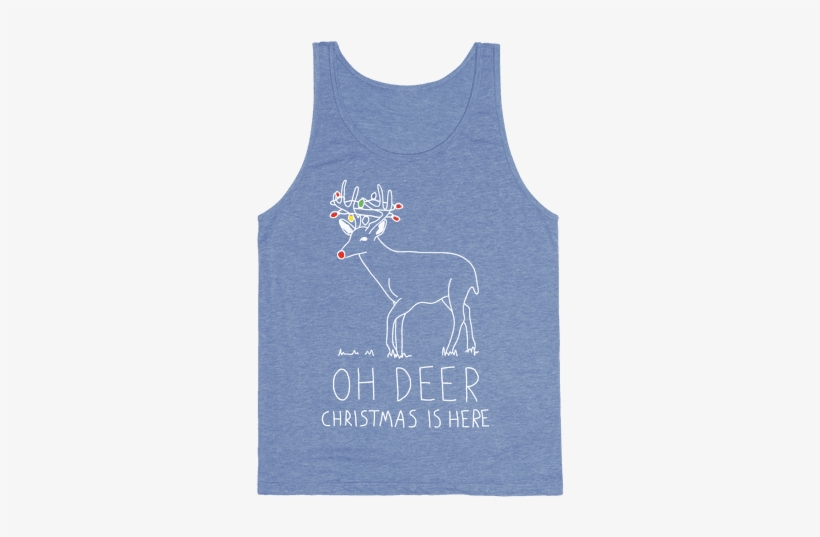 Oh Deer Christmas Is Here Tank Top - Active Tank, transparent png #3177796