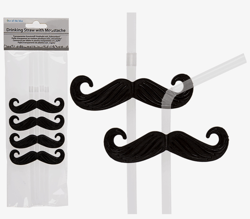 Transparent Plastic Drinking Straw With Moustache, transparent png #3177820