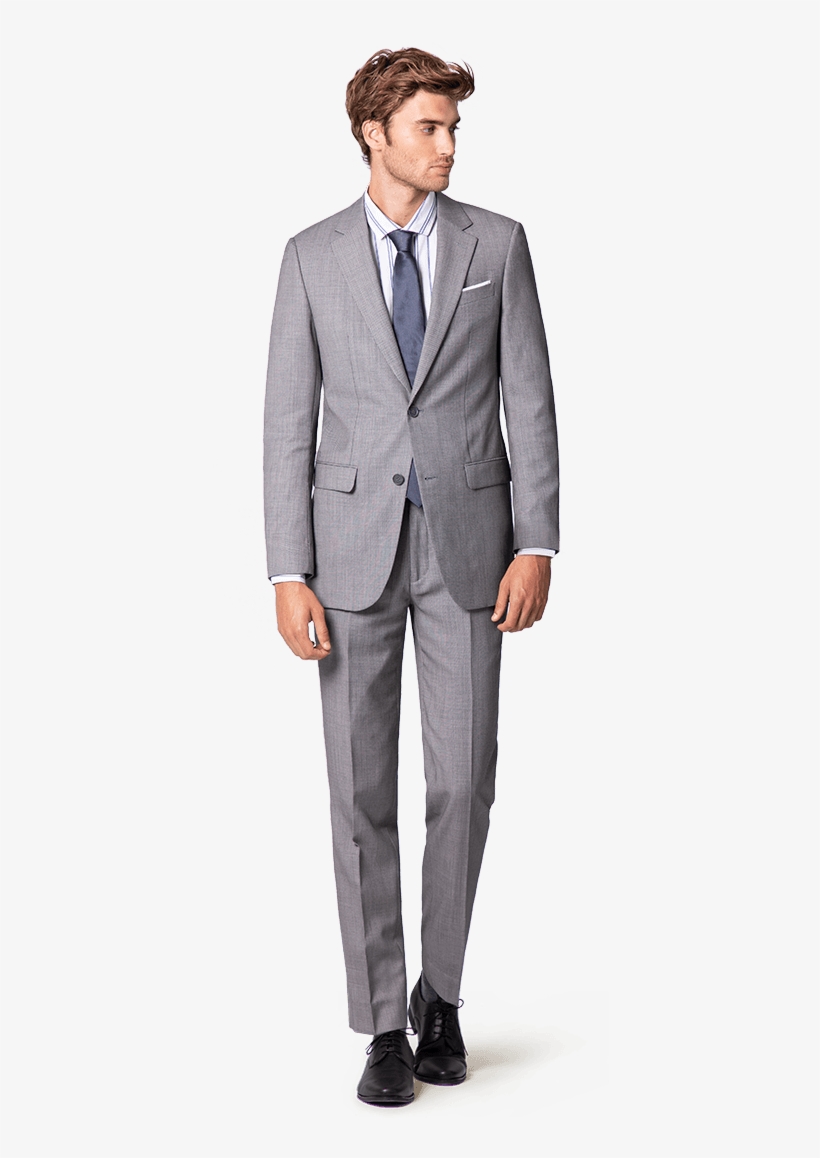 New Grey Wool Blend Suit - Traje Gris, transparent png #3177902