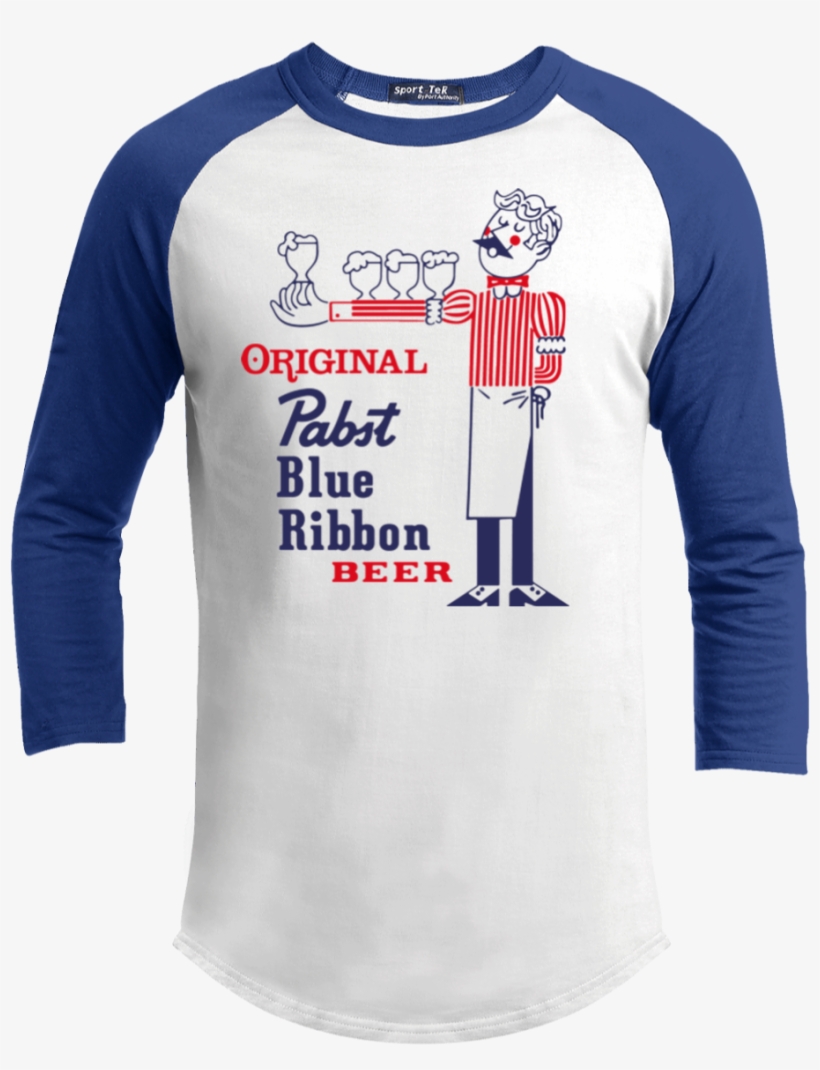 Pabst Blue Ribbon Beer Retro T200 Sport Tek - Long-sleeved T-shirt, transparent png #3178340