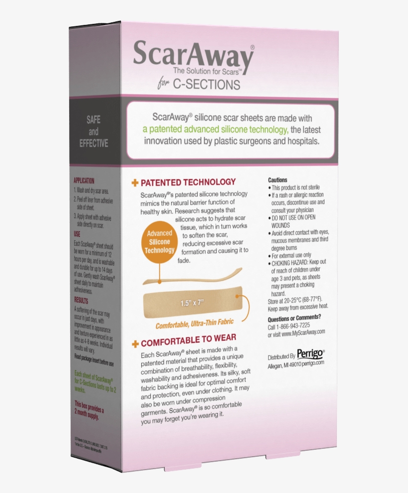 Scaraway C-sections Silicone Scar Sheets - Scaraway Professional Grade Silicone Scar Treatment, transparent png #3178985