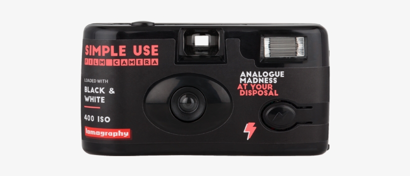 Black - Lomography Simple Use Film Camera - Black & White, transparent png #3179230