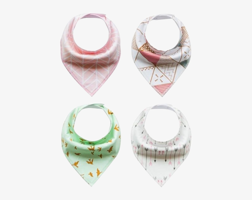 Cute Baby 4pcs Bibs - Baby Bandana Drool Bibs For Girls With Snaps 8 Pack, transparent png #3179547