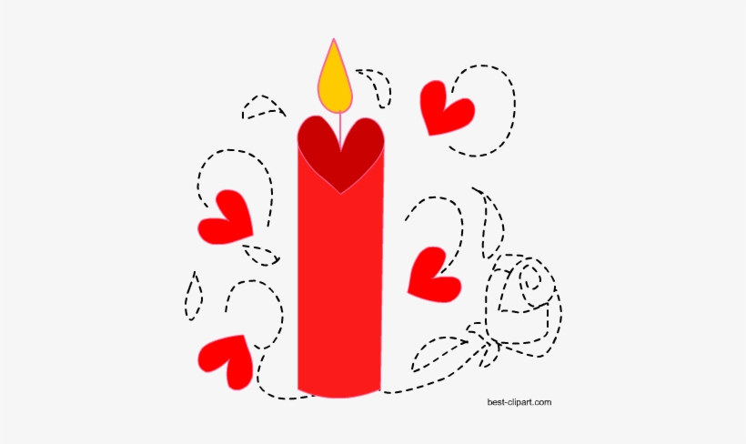 Candle With Hearts, Free Clip Art Image - Clip Art, transparent png #3179841