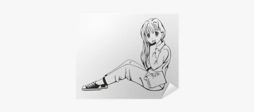 Mujer Anime Sentada, transparent png #3180159