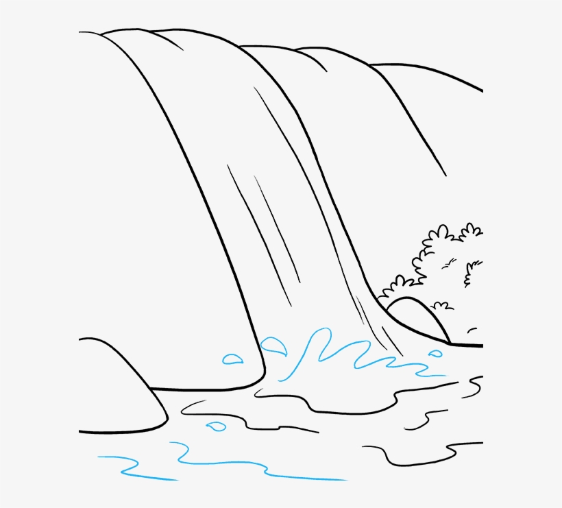 How To Draw Waterfall - Waterfall Drawing, transparent png #3180824