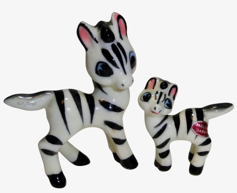 Miniature Momma Zebra And Baby Zebra Porcelain Figurines - Stuffed Toy, transparent png #3181018
