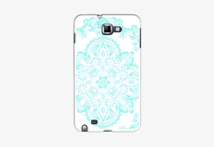 Aqua And White Lace Mandala - Mobile Phone, transparent png #3183227