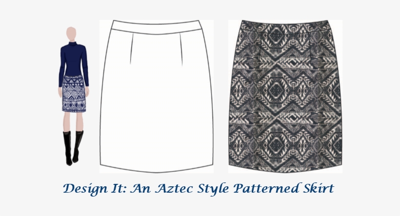 An Aztec Style Patterned Skirt - Miniskirt, transparent png #3183693