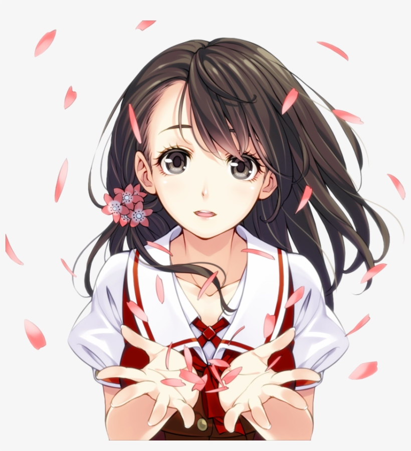 Girl Manga With Flower, transparent png #3183694