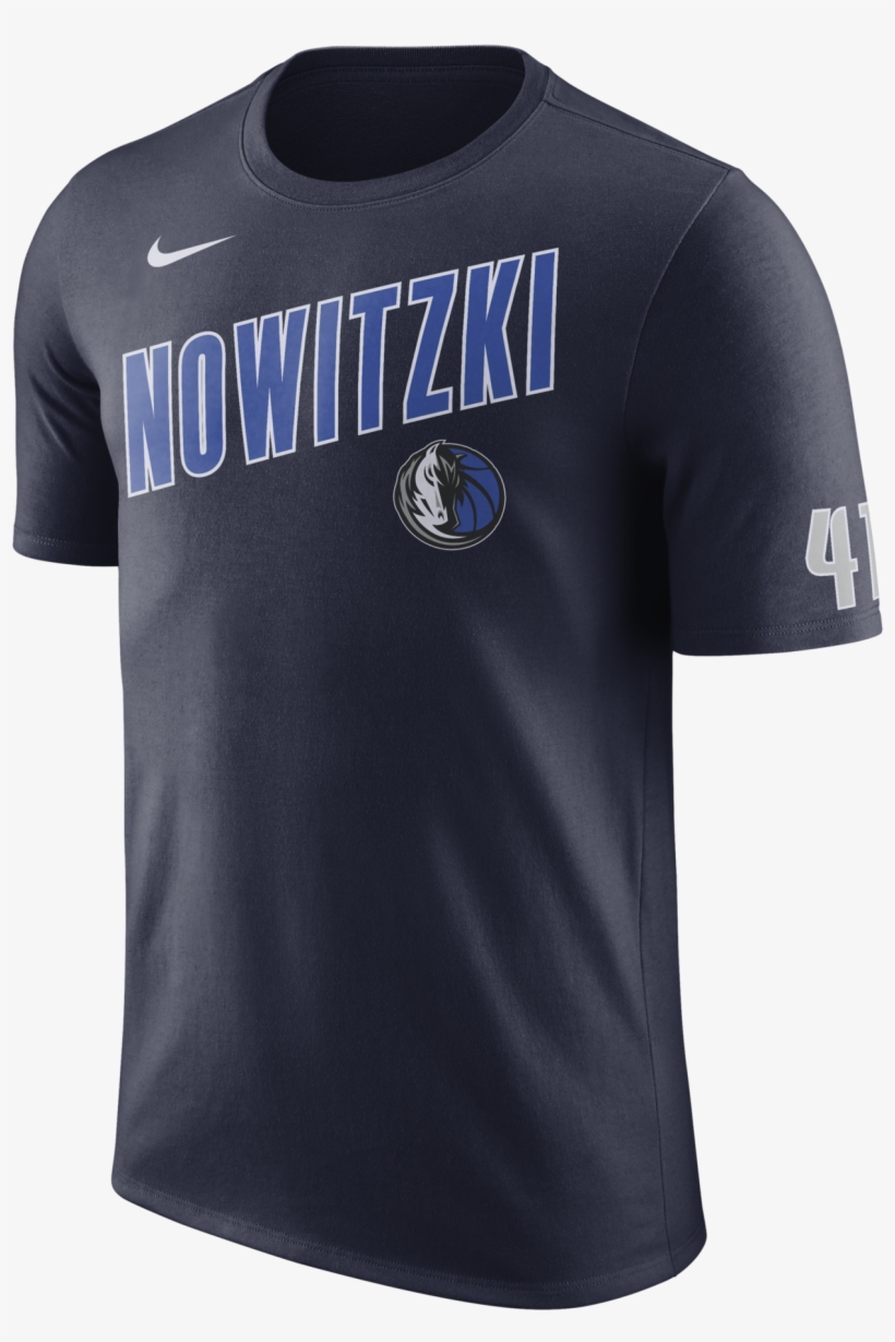 Dallas Mavericks Nike Dirk Nowitzki Name Navy Tee - New York Knicks ...