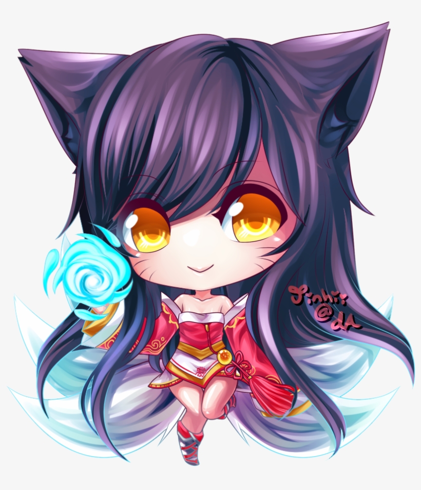 Clip Art Free Library Ahri Drawing Fox - Ahri Chibi Transparent, transparent png #3184828