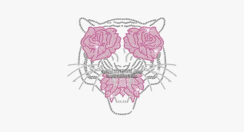 Unique Tiger Flower Eyes Iron-on Rhinestone Transfer - Tiger Flower, transparent png #3184993