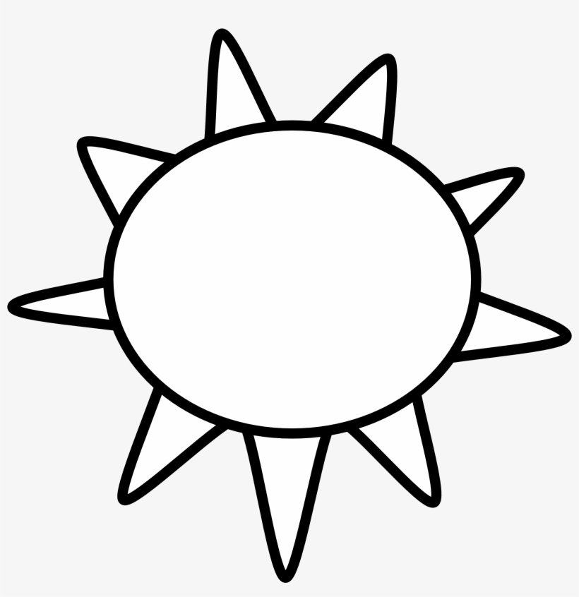 Sun Clip Art Black And White Sun Outline Black White - Sunny Clip Art Black And White, transparent png #3185216