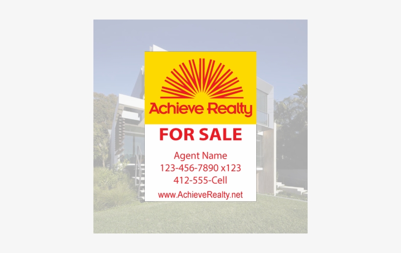 12" X 18" For Sale Window Sign - Achieve Realty, transparent png #3185631