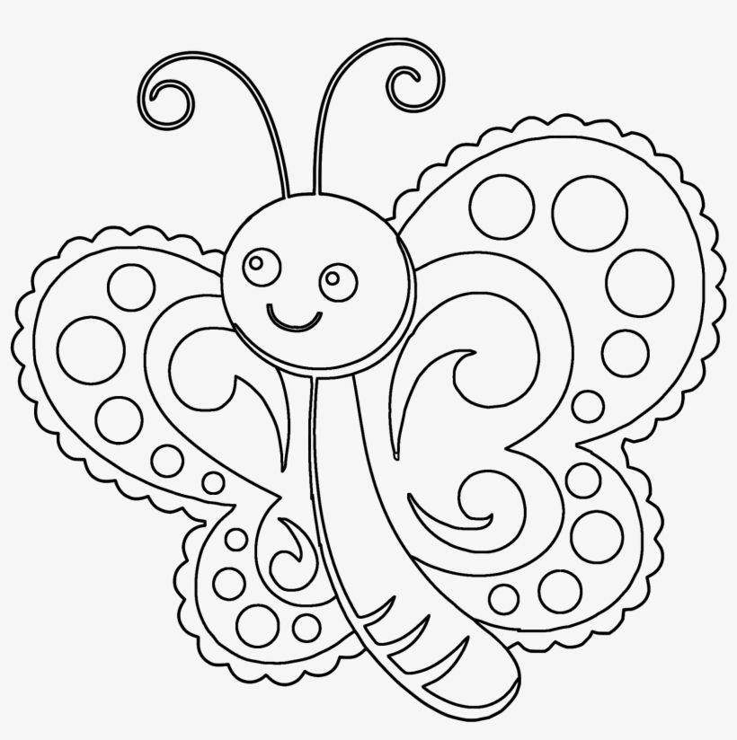 Free Butterfly Coloring Page - Butterfly, transparent png #3185789