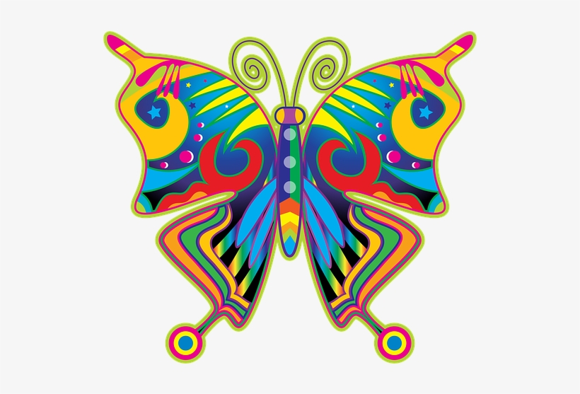 Butterfly, Spring, Forties, Insect, Beautiful - Retro Butterfly Shower Curtain, transparent png #3185916