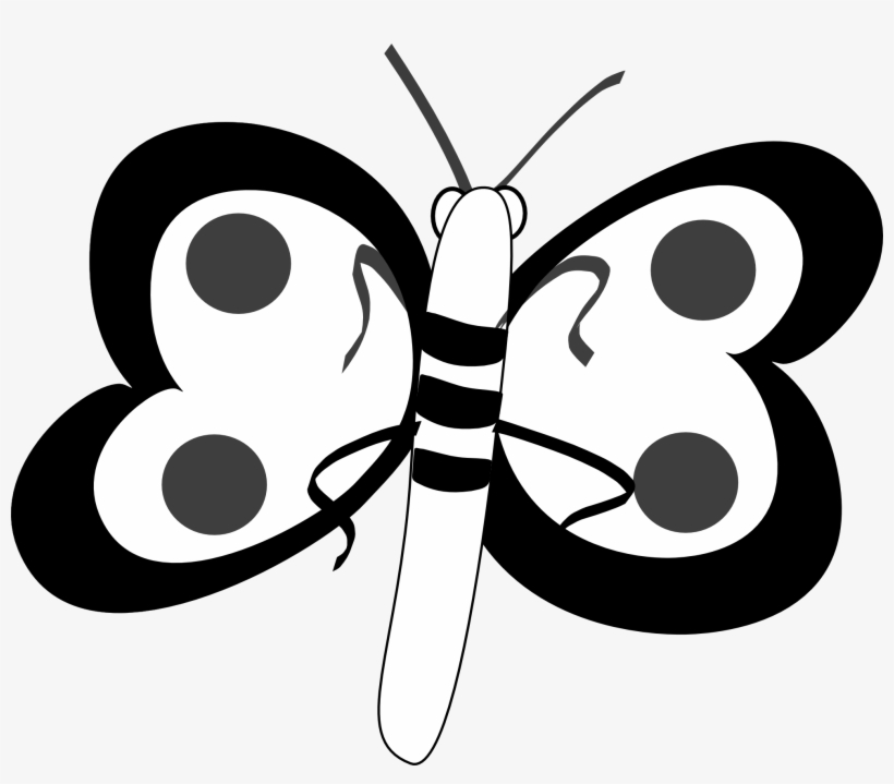 Butterfly 32 Black White Line Art Svg Inkscape Adobe - Butterflyclip Art Black And White, transparent png #3185963