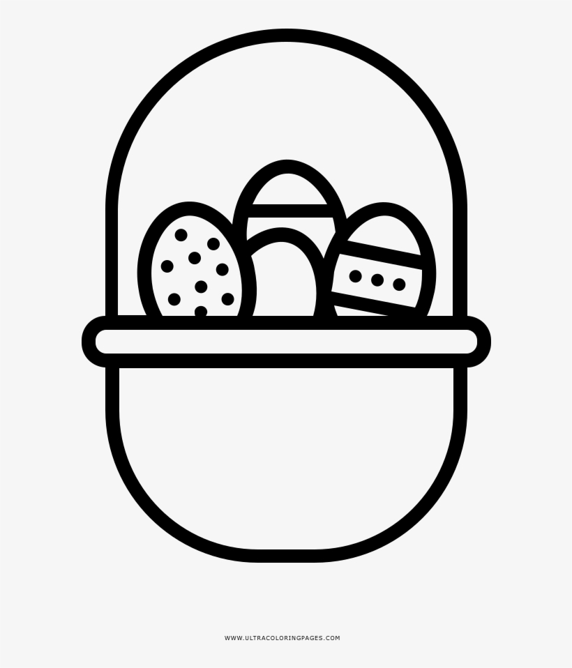 Easter Egg Basket Coloring Page - Illustration, transparent png #3186096