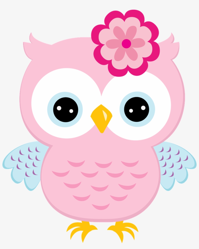 Light Pink Owl With Bow - Owl Clipart, transparent png #3186313