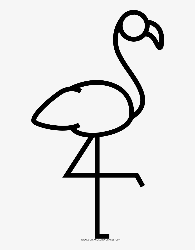 Pink Flamingo Coloring Page - Desenho De Colorir De Flamingos, transparent png #3186613